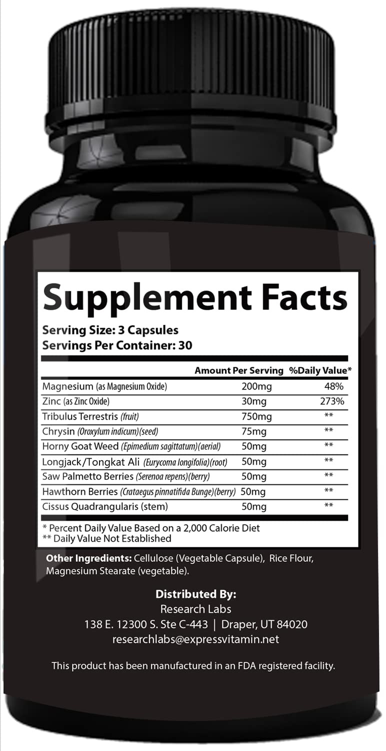 Pharmacist Recommended 2 fer 1 Offer 180ct Testosterone 180 Count (Pack of 1)
