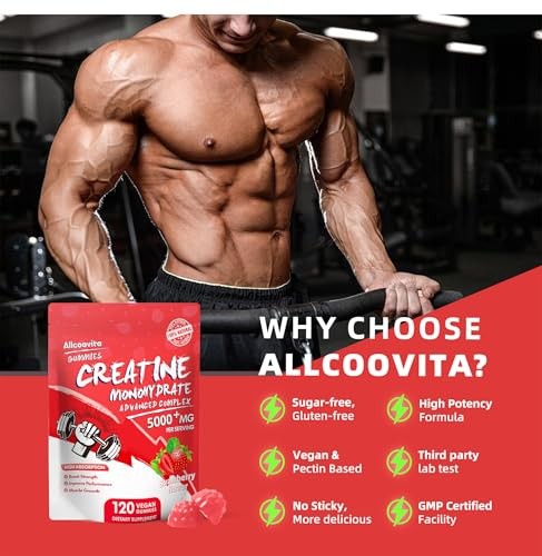 Creatine Monohydrate Gummies 5000mg 120ct Muscle Strength Energy