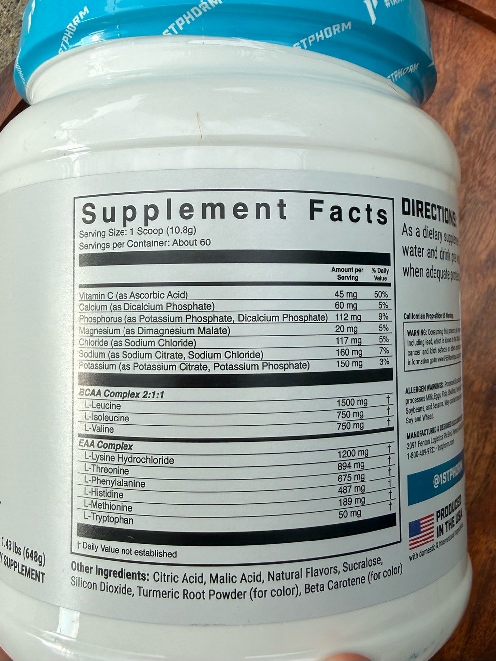 NEW 1st Phorm EAA Essential Amino Acids Muscle Protein Synthesis Catalyst Mango