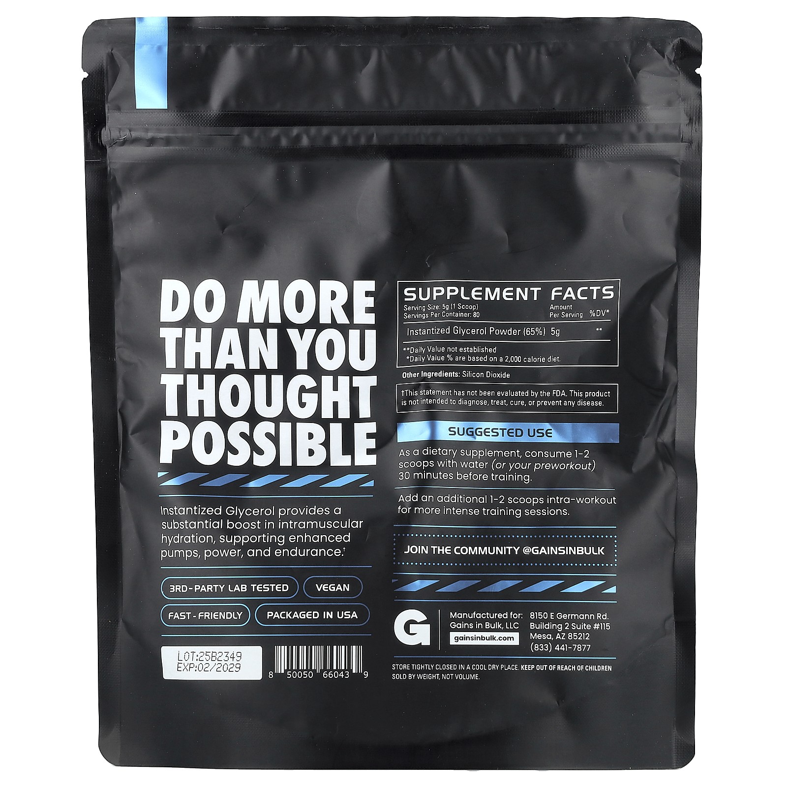 Instantized Glycerol, Soluble Glycerol Powder, 14.11 oz (400 g)
