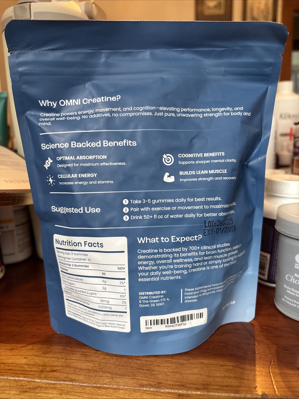 OMNI Creatine Monohydrate Gummies Watermelon 30 Gummies