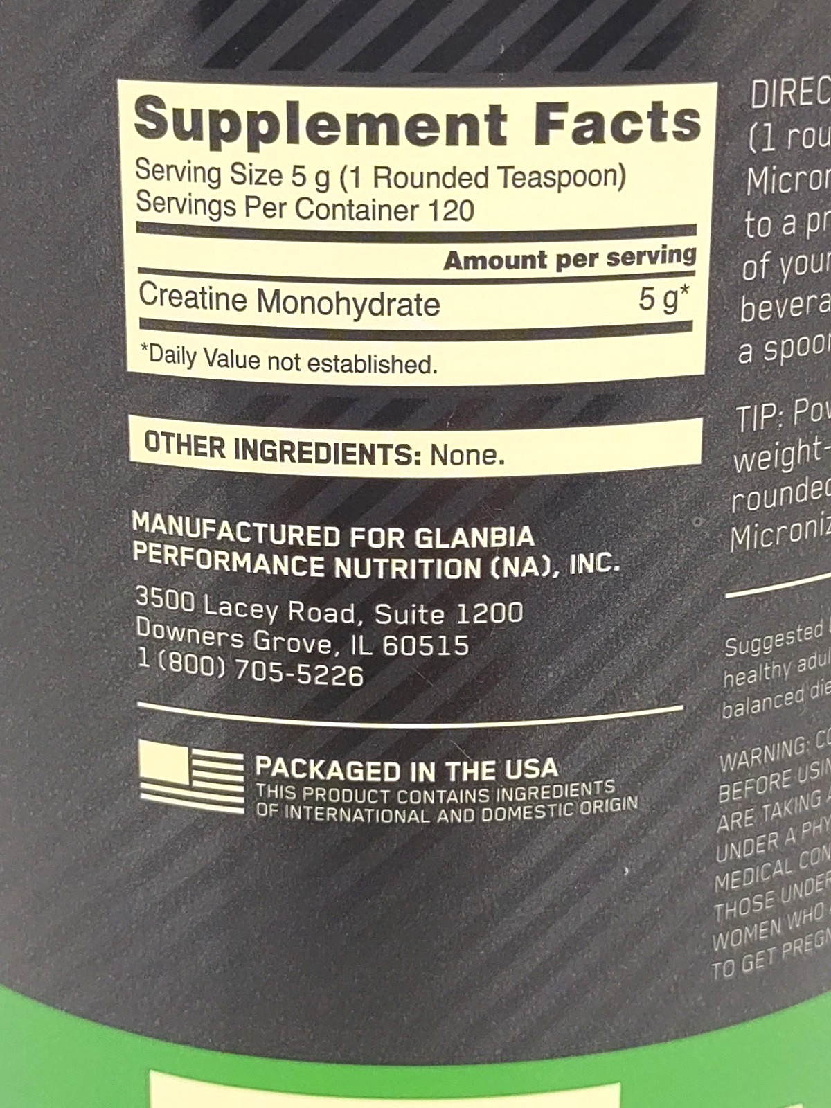 Optimum Nutrition Micronized Creatine Monohydrate Powder Unflavored WT 21.16 OZ