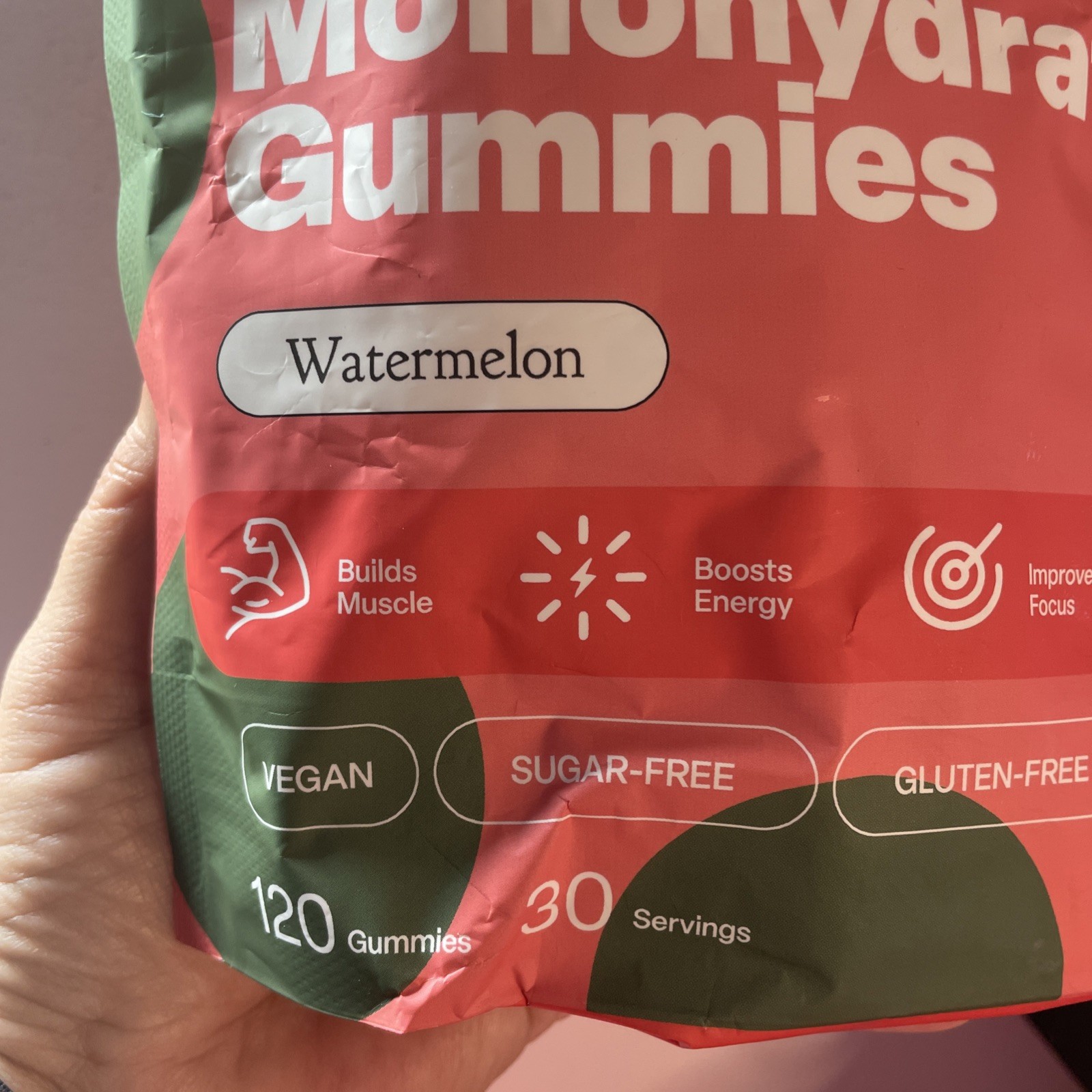 Vybrance Labs Creatine Monohydrate Gummies Watermelon 30 Servings Sugar-Free Gl…