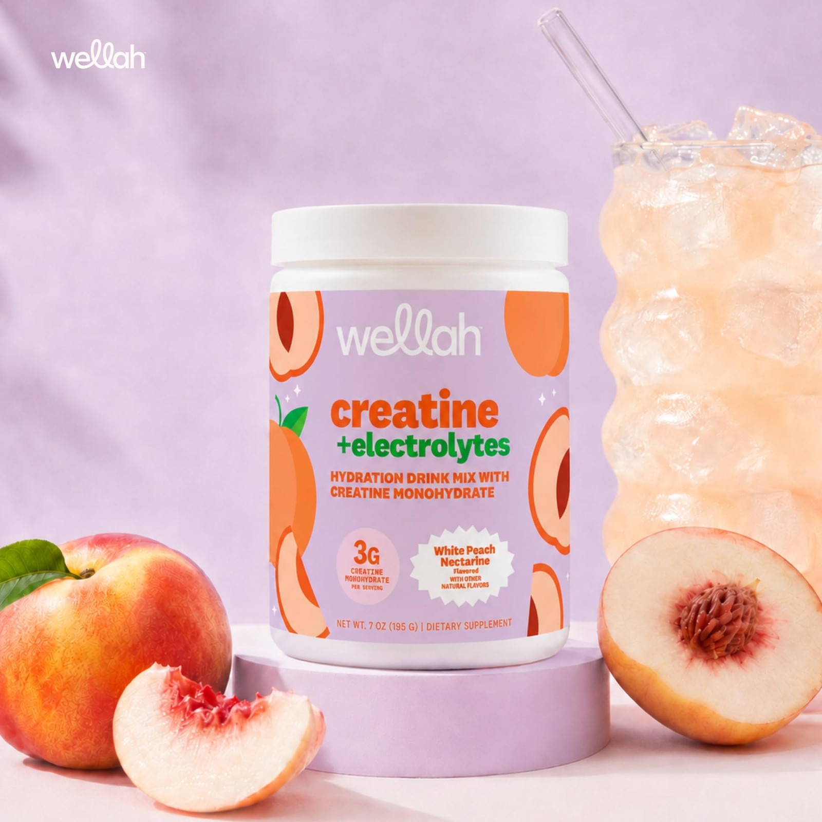 Electrolyte Hydration Drink Mix with Creatine Monohydrate – White Peach Nectarin