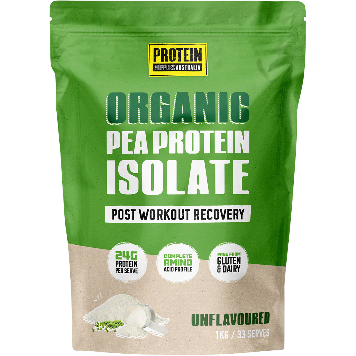 Protein Supplies Australia Pea Protein Isolate Unflavoured 1kg