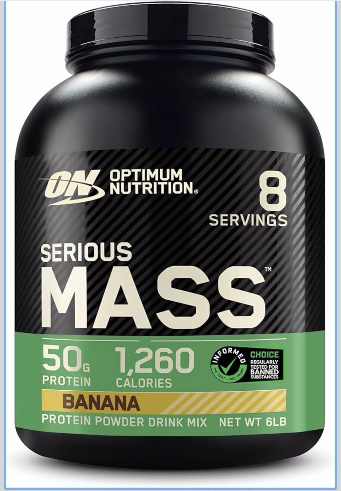 Optimum Nutrition Serious Mass Gainer Protein Powder, Banana, 6 lbs Exp. 08/2027