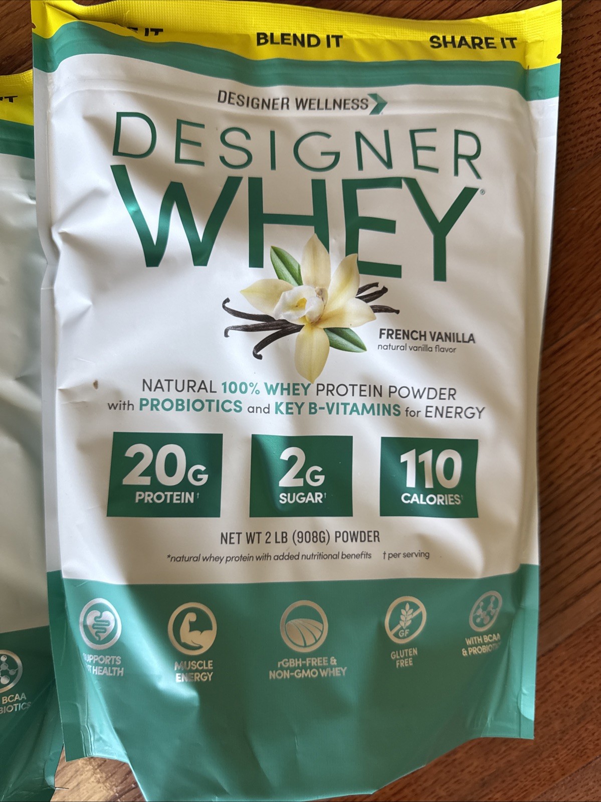 Designer Whey Natural 100% Whey Protein French Vanilla 2lb Bag