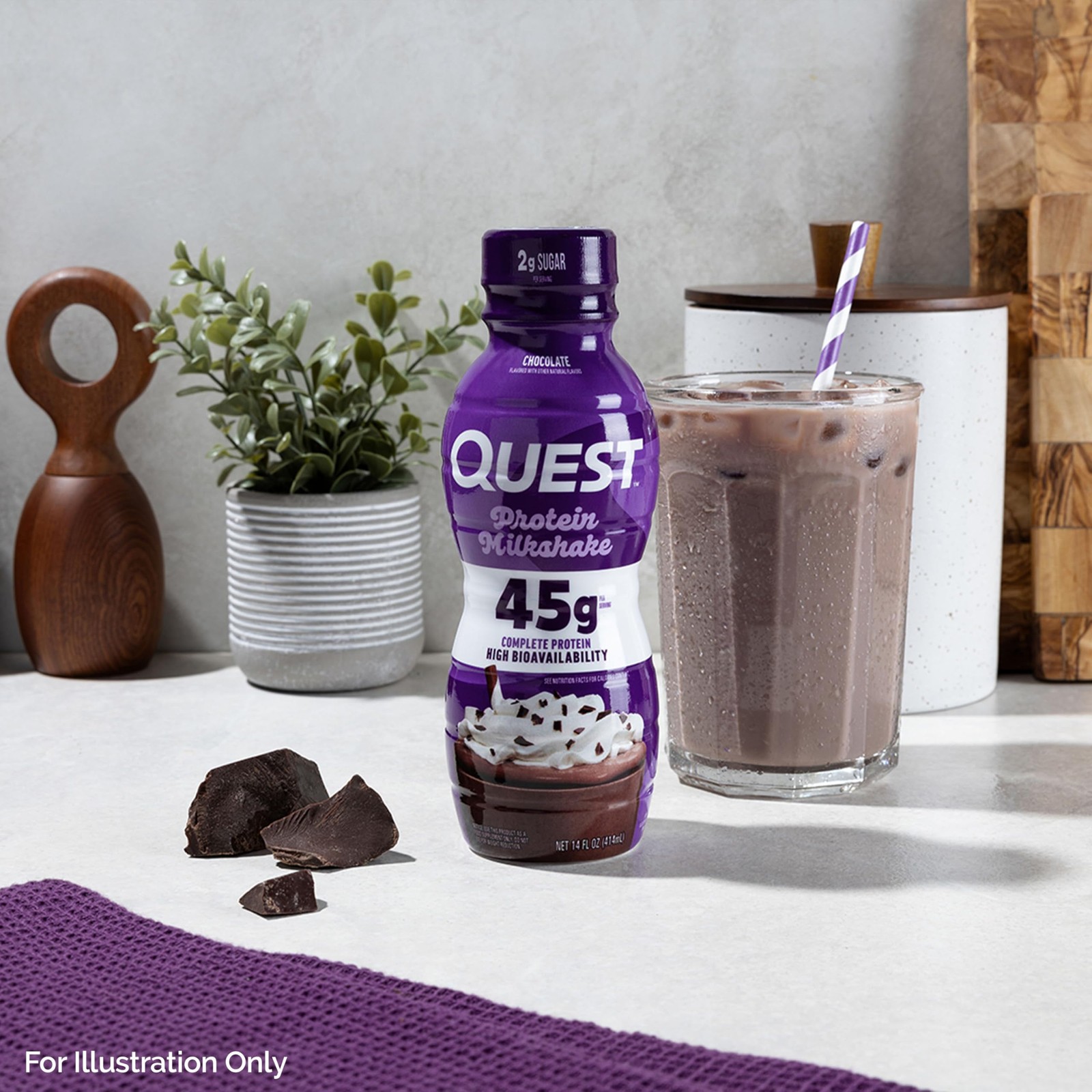 Quest Nutrition Chocolate Protein Shake, 45g Protein, 14 Fl Oz (Pack of 12)
