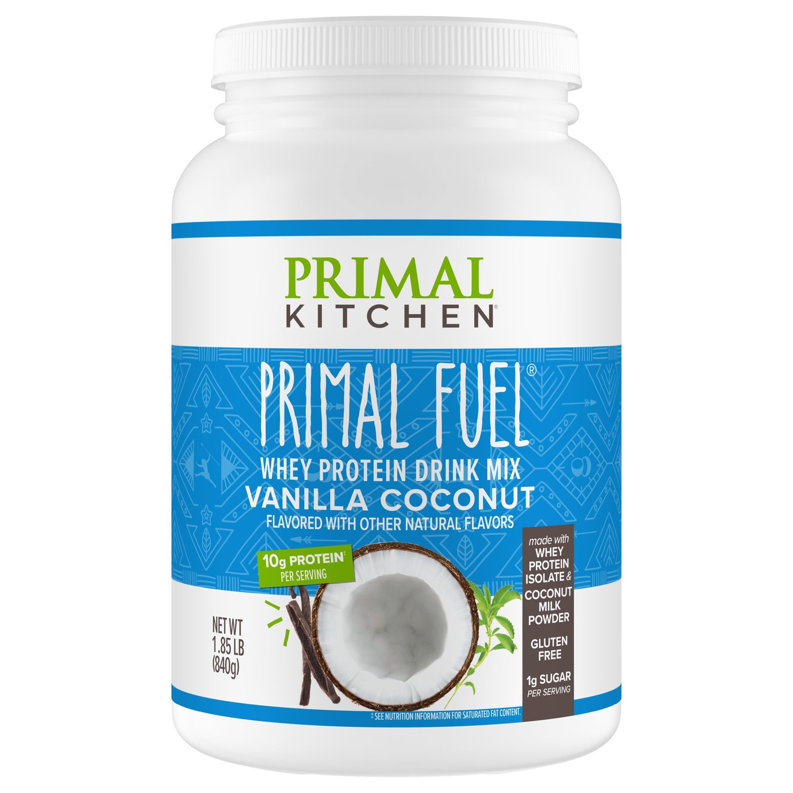 Primal Kitchen Primal Fuel Vanilla Coconut Whey Protein Drink Mix, Gluten and…