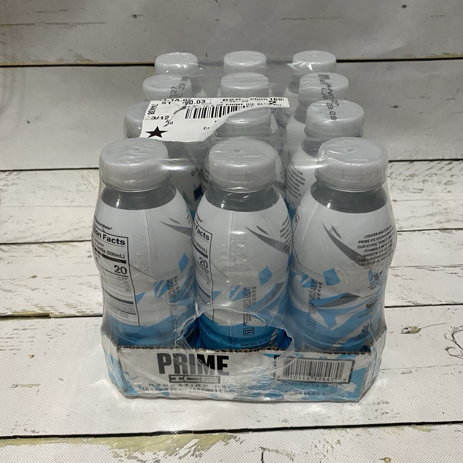 PRIME ICE Blue Chill Pack of 12 Hydration Drink 16.9oz Electrolyte Beverage