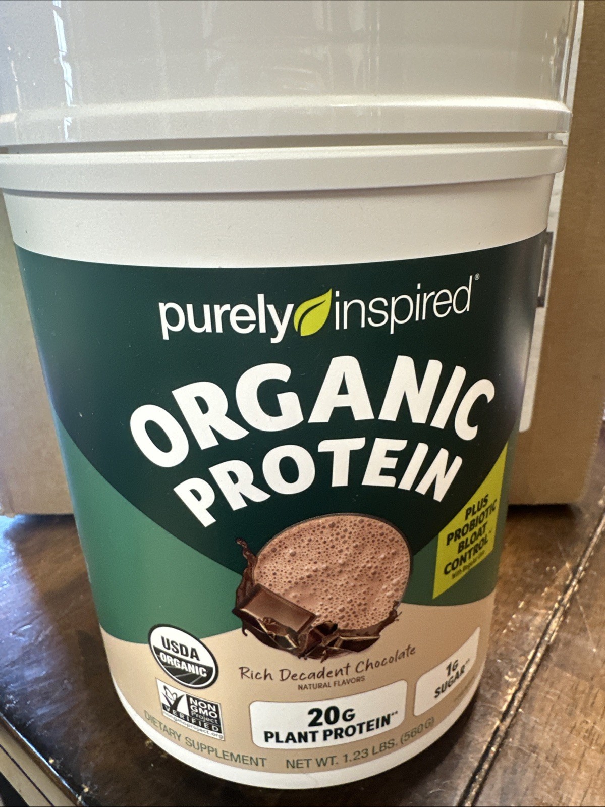 2 Tubs Purely Inspired Organic Plant Protein Powder Rich Decadent Chocolate