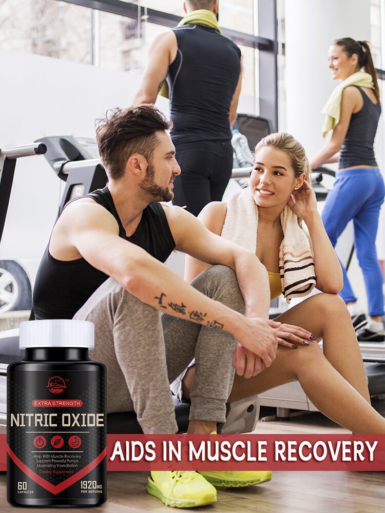 60 Nitric Oxide Booster Supplement w/ L-Arginine Premium Workout Muscle Capsule