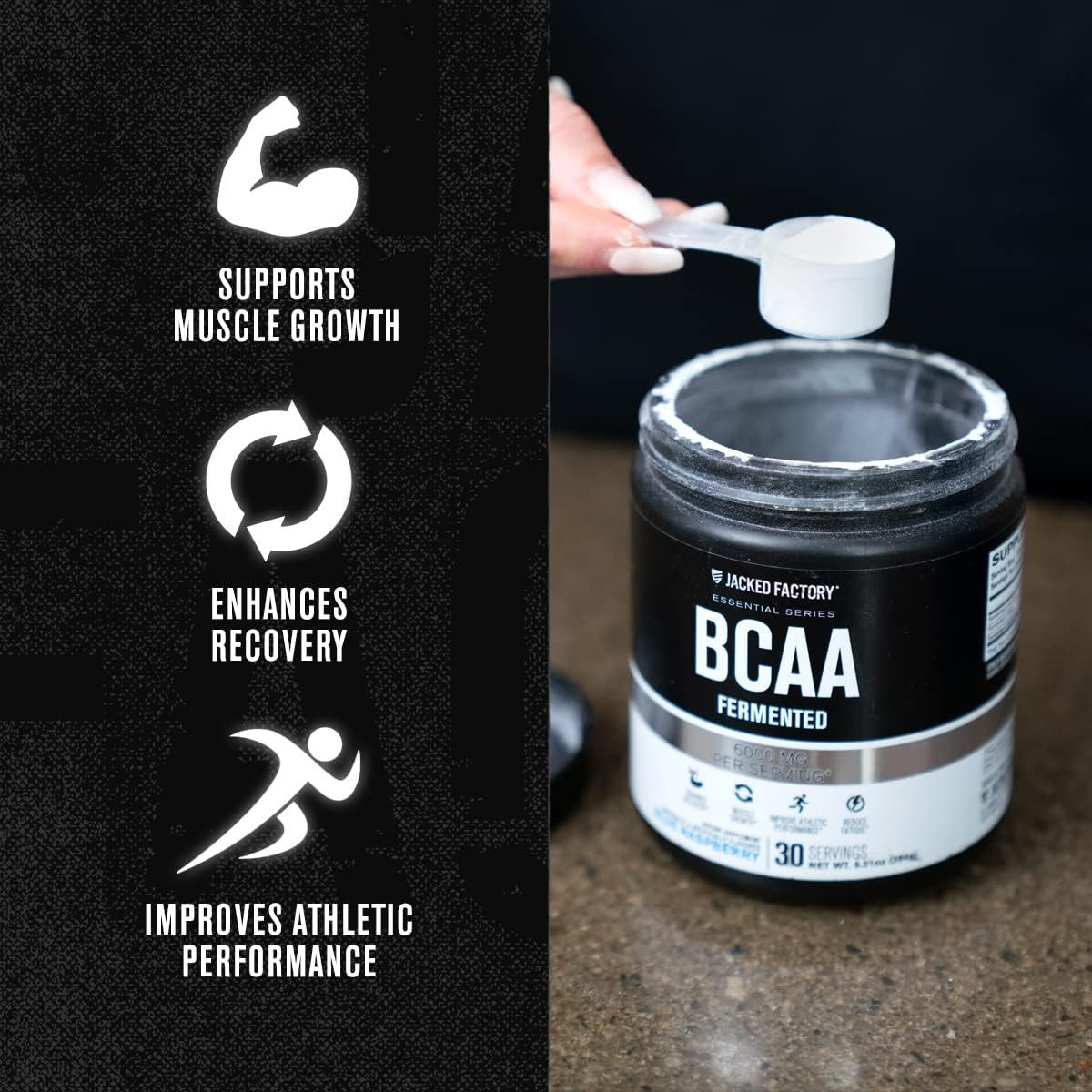 BCAA Powder (Fermented) – 6G Branched Chain Essential Amino Acid Supplement for