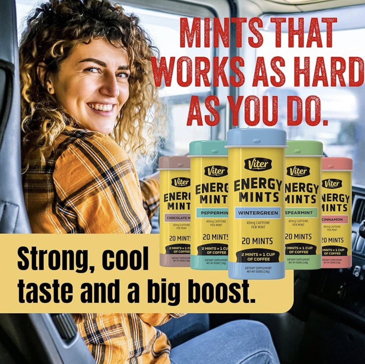 5 Variety Packs (20 in each pack) 40mg Caffeine Energy Mints