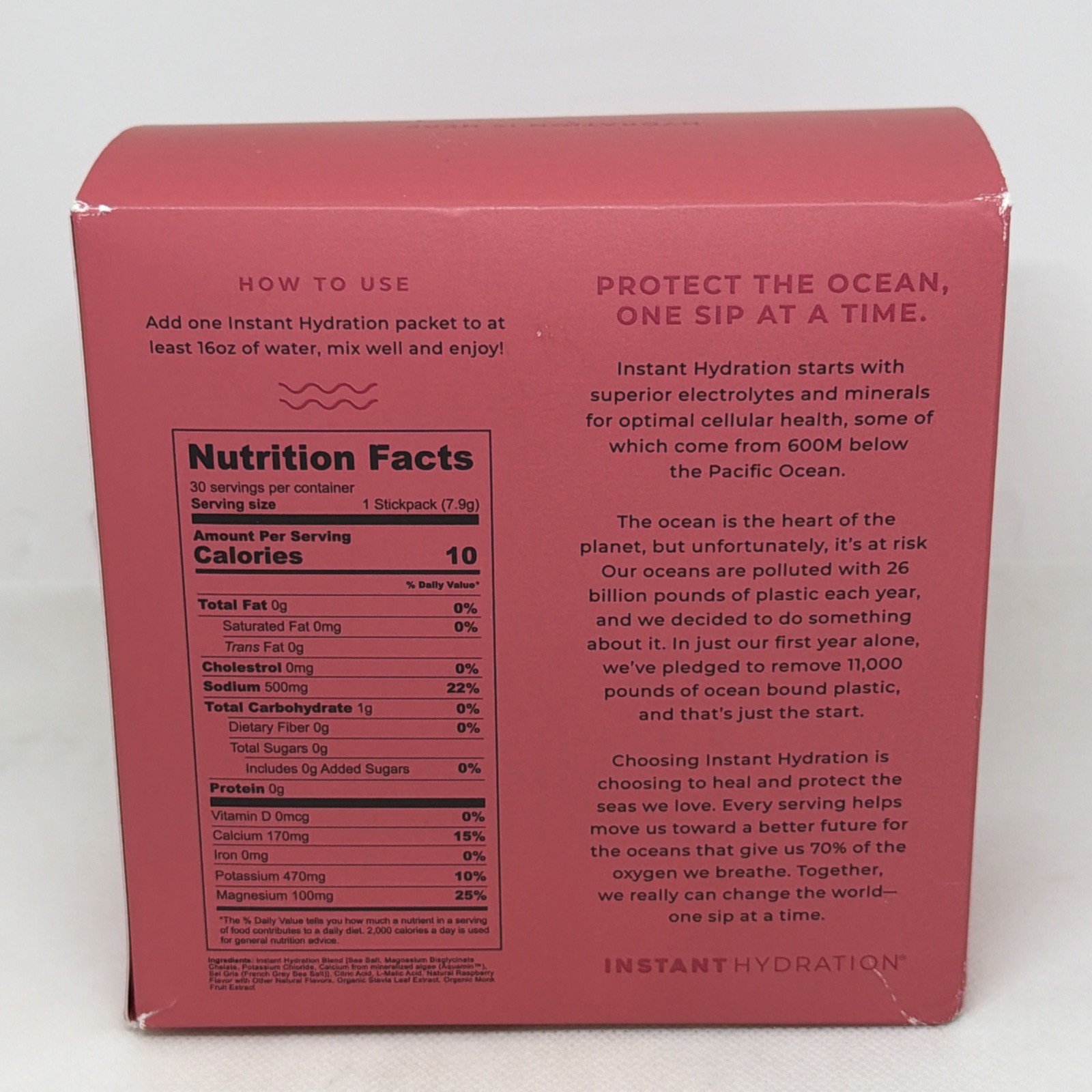 Instant Hydration Electrolyte Drink Mix Raspberry 30 Stick Zero Sugar New $55