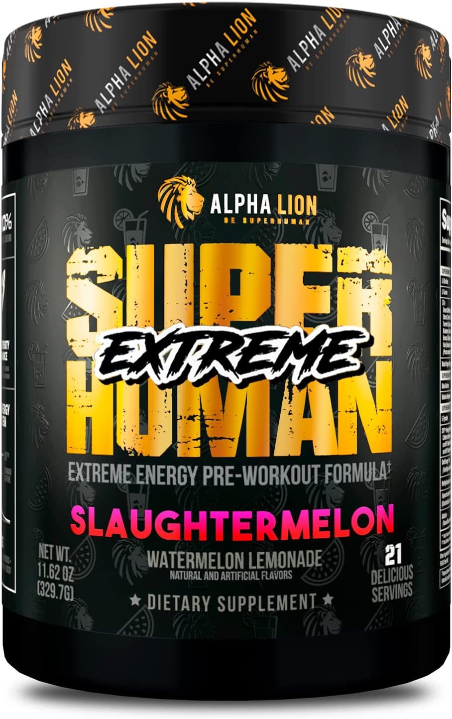 Alpha Lion Superhuman Extreme Pre-Workout Intense, Slaughtermelon (21 Servings)