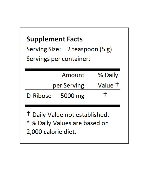 NuSci 100% Pure D-Ribose powder 500g(1.1 lb) energy well-being sport