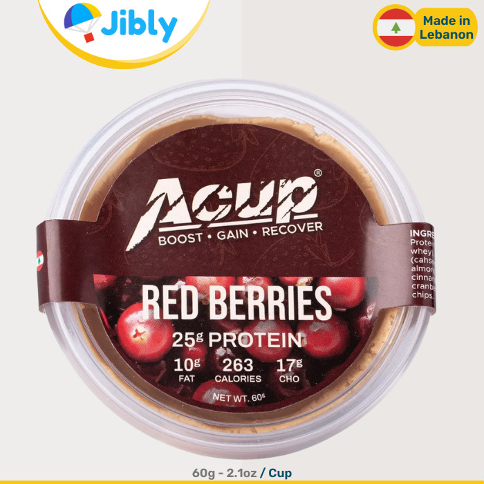 🇱🇧 Lebanese Acup Red Berries Protein Snack | 60g Cups | Worldwide Shipping