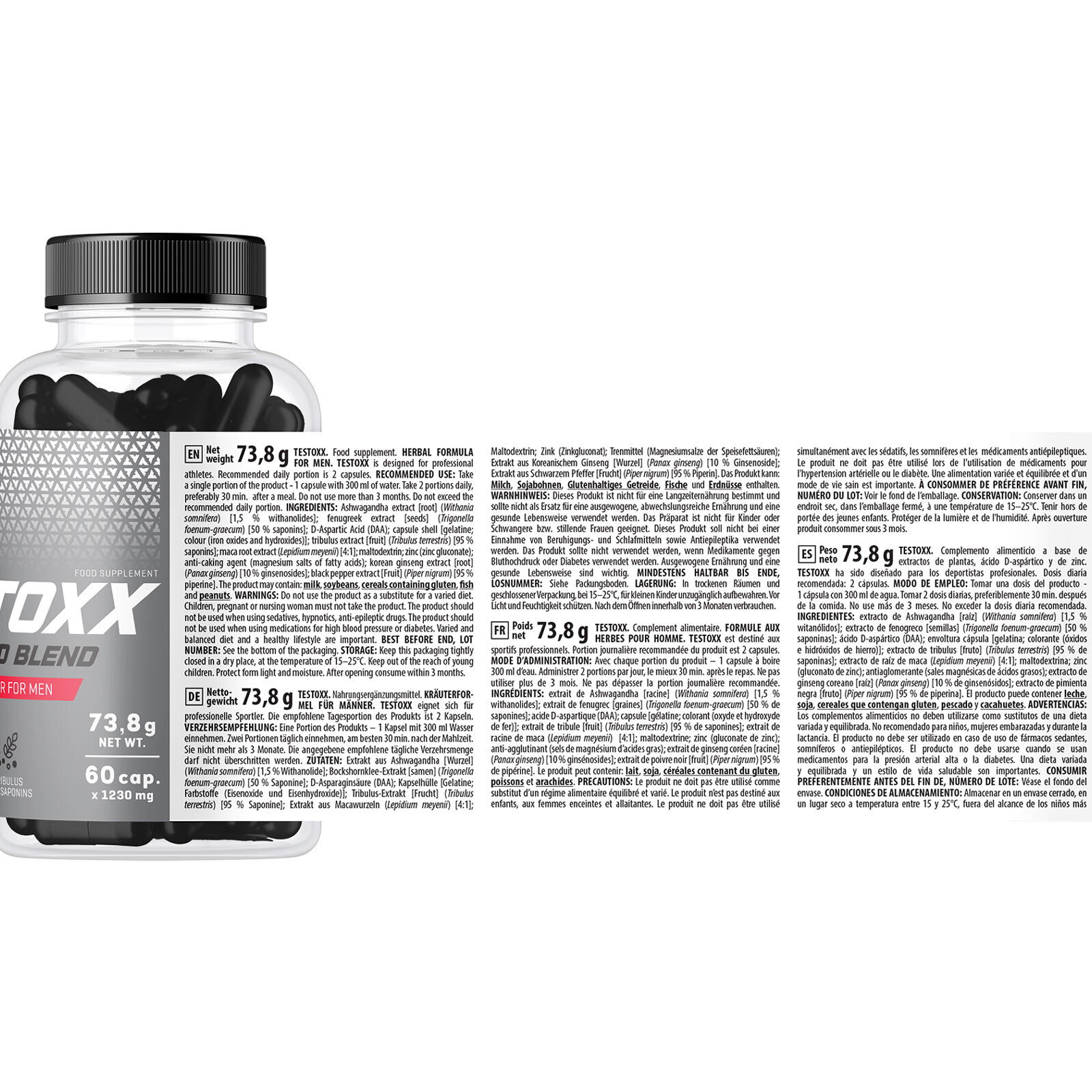 TESTOXX 60-240 Caps Testosterone Booster for Men, Energy, Libido, Muscle Support