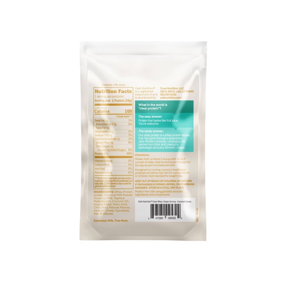 Clear Protein Powder – Whey – 20g Protein – Single Serve