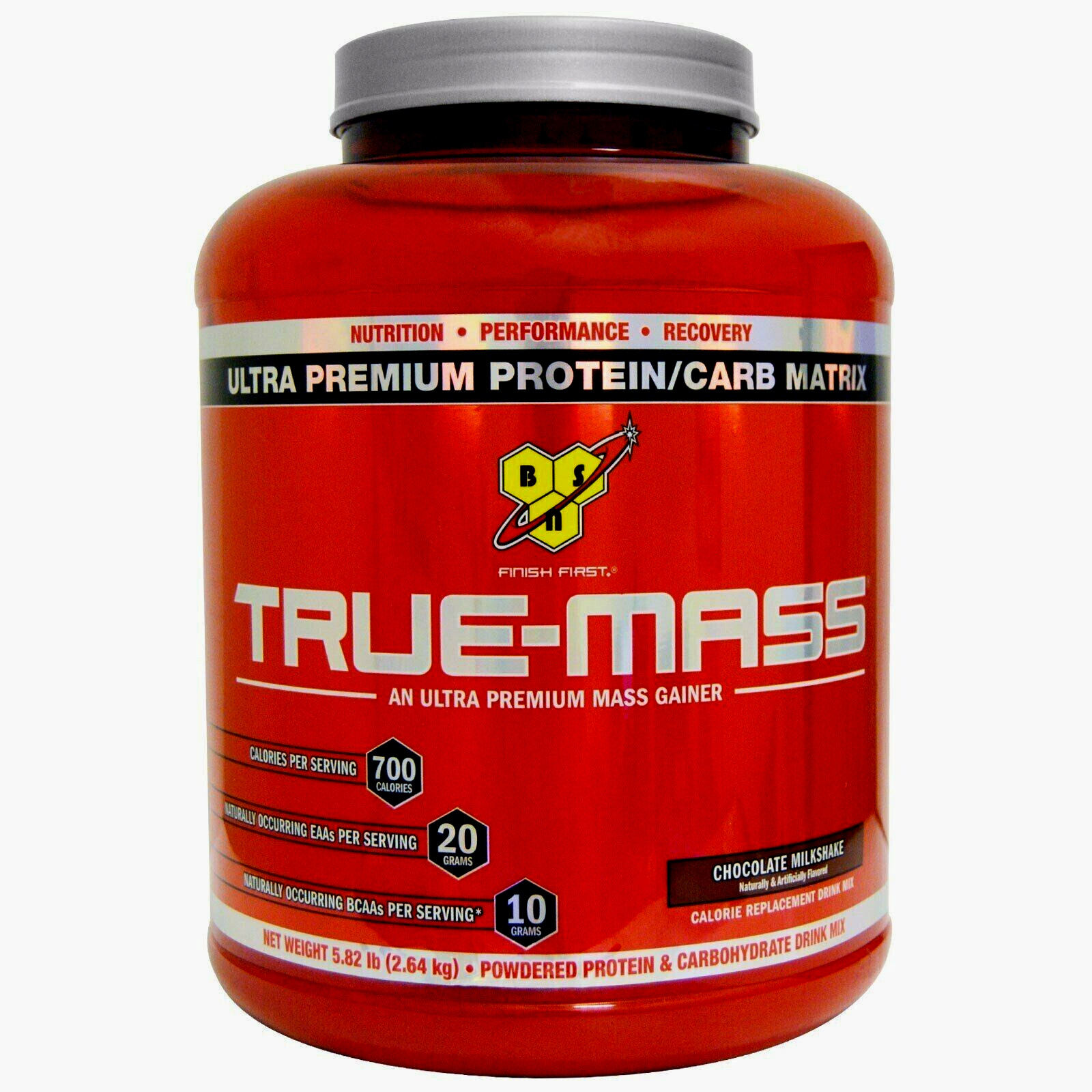 Muscle Gainer Protein True-Mass Chocolate MilkShake flavor 5.82 LB.