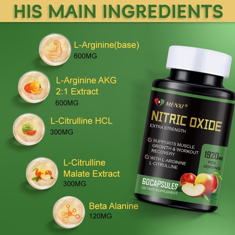 Nitric Oxide and Circulation Booster | L-Arginine, L-Citrulline | Extra Strength