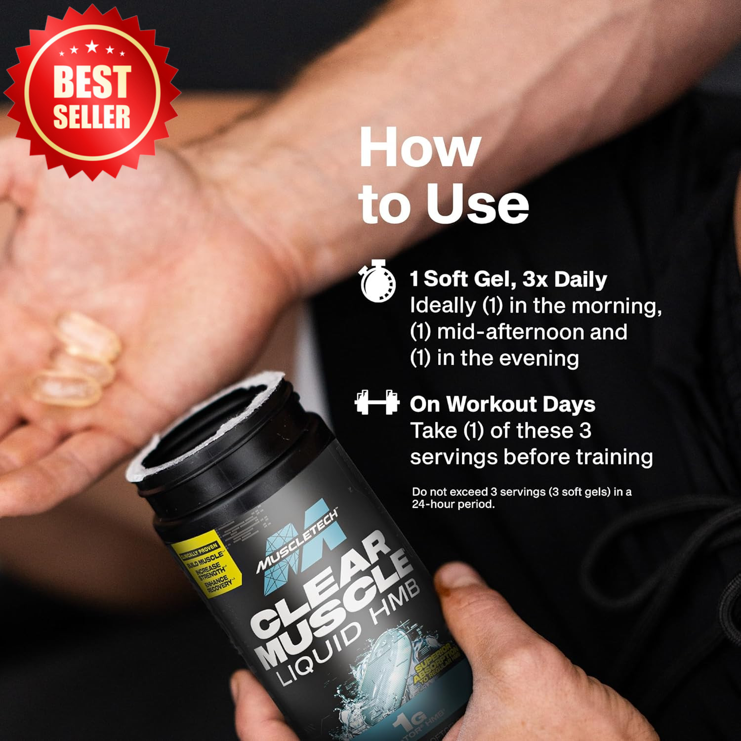 HMB Free Acid 1OOOMg Muscle Supplement 42 Liquid Softgels Recovery US