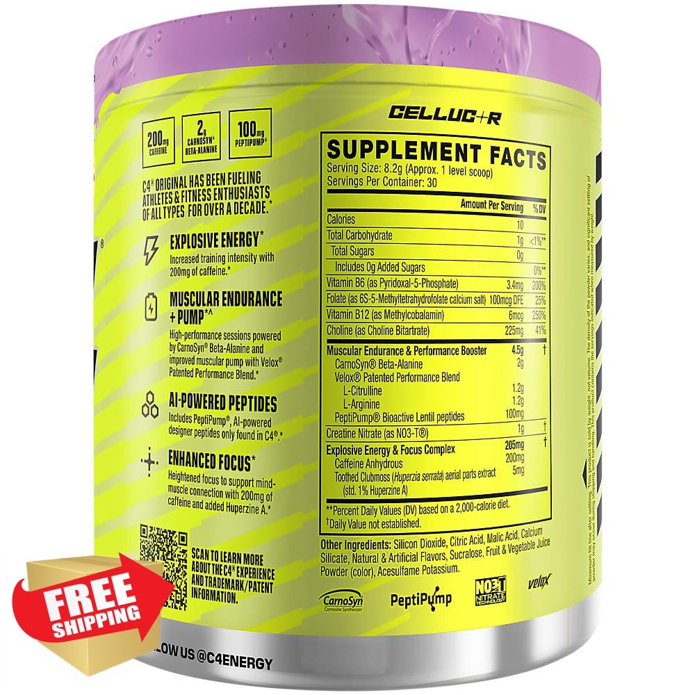 C4 Original Pre Workout Popsicle Grape 30 Servings