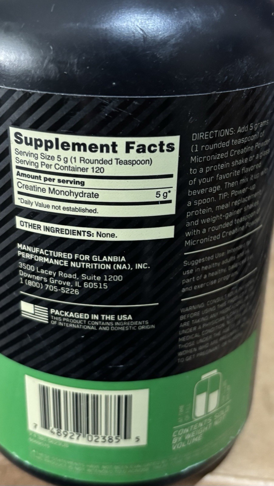 Optimum Nutrition Micronized Creatine Powder 1.32lbs 120 Servings *9/26/2026