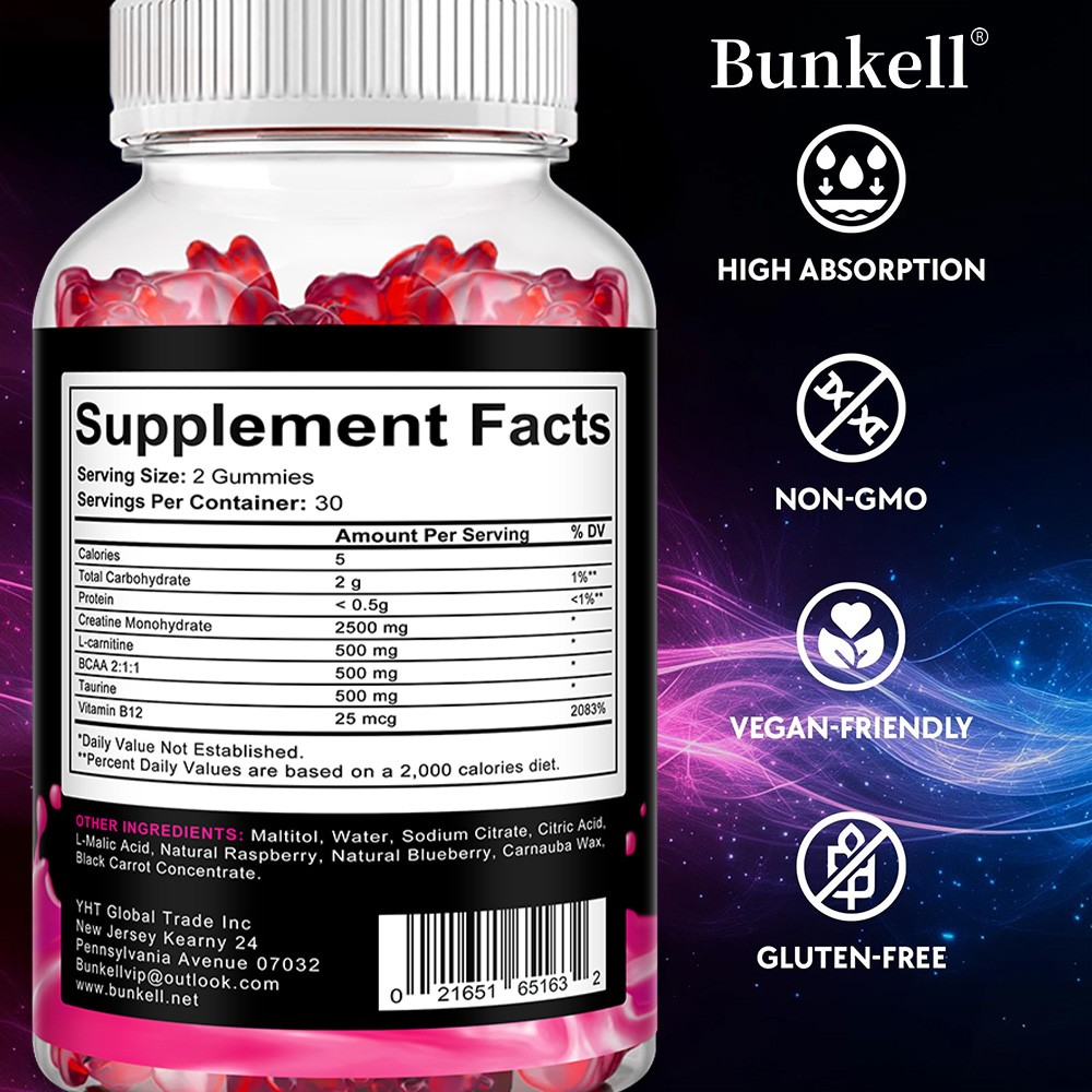 Creatine Monohydrate 2500mg- 60 Gummies – Performance – Sports Fitness Training