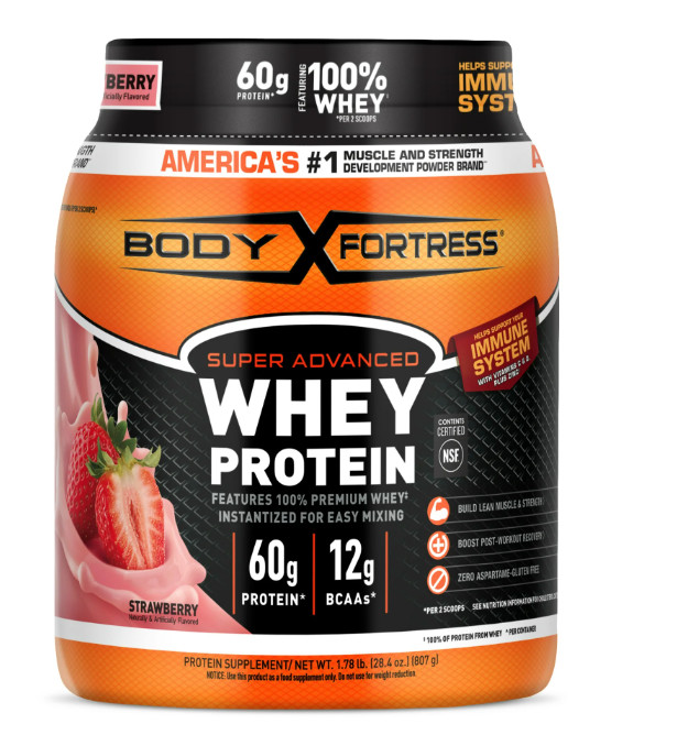 Body Fortress Super Advanced Whey Protein Strawberry 60g 1.78LB