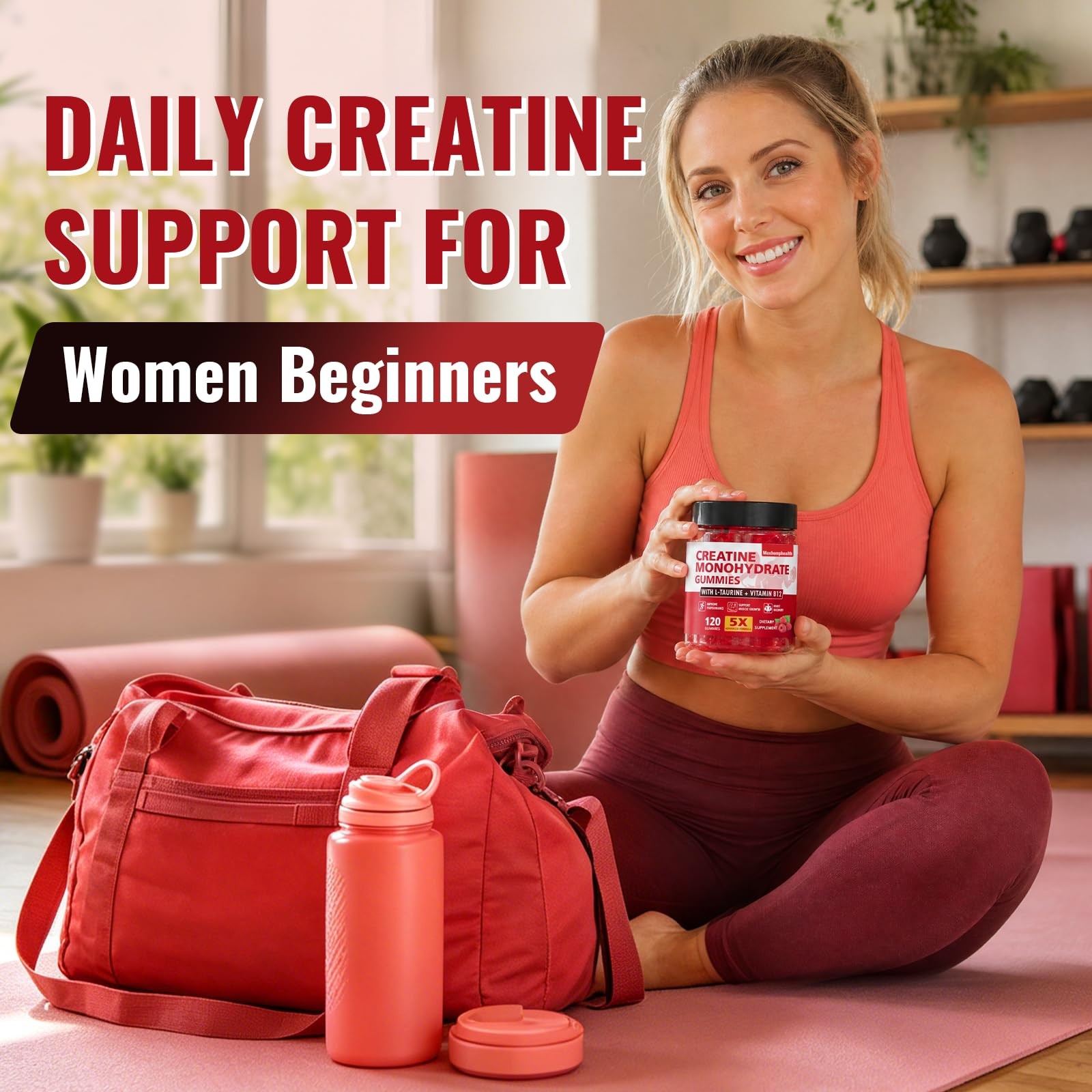 Creatine Gummies for Women, 5g Creatine Monohydrate, 120 Count | Creatine for…