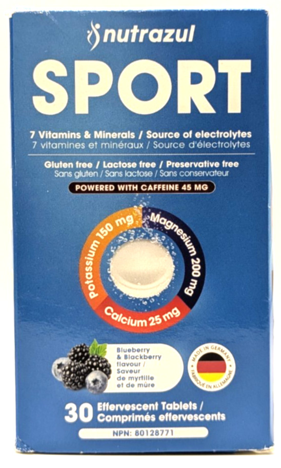 Nutrazul Sport Electrolytes, 30 Effervescent Tablets, Berry Flavor, Exp. 11/27
