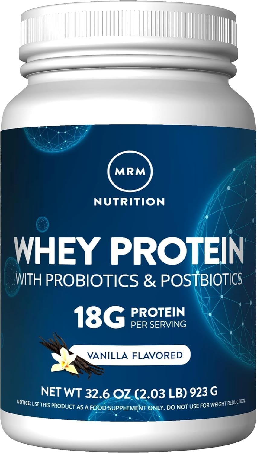 Grass Fed Whey Protein Powder 2 Pound with Probiotics BCAA for Muscle Recovery