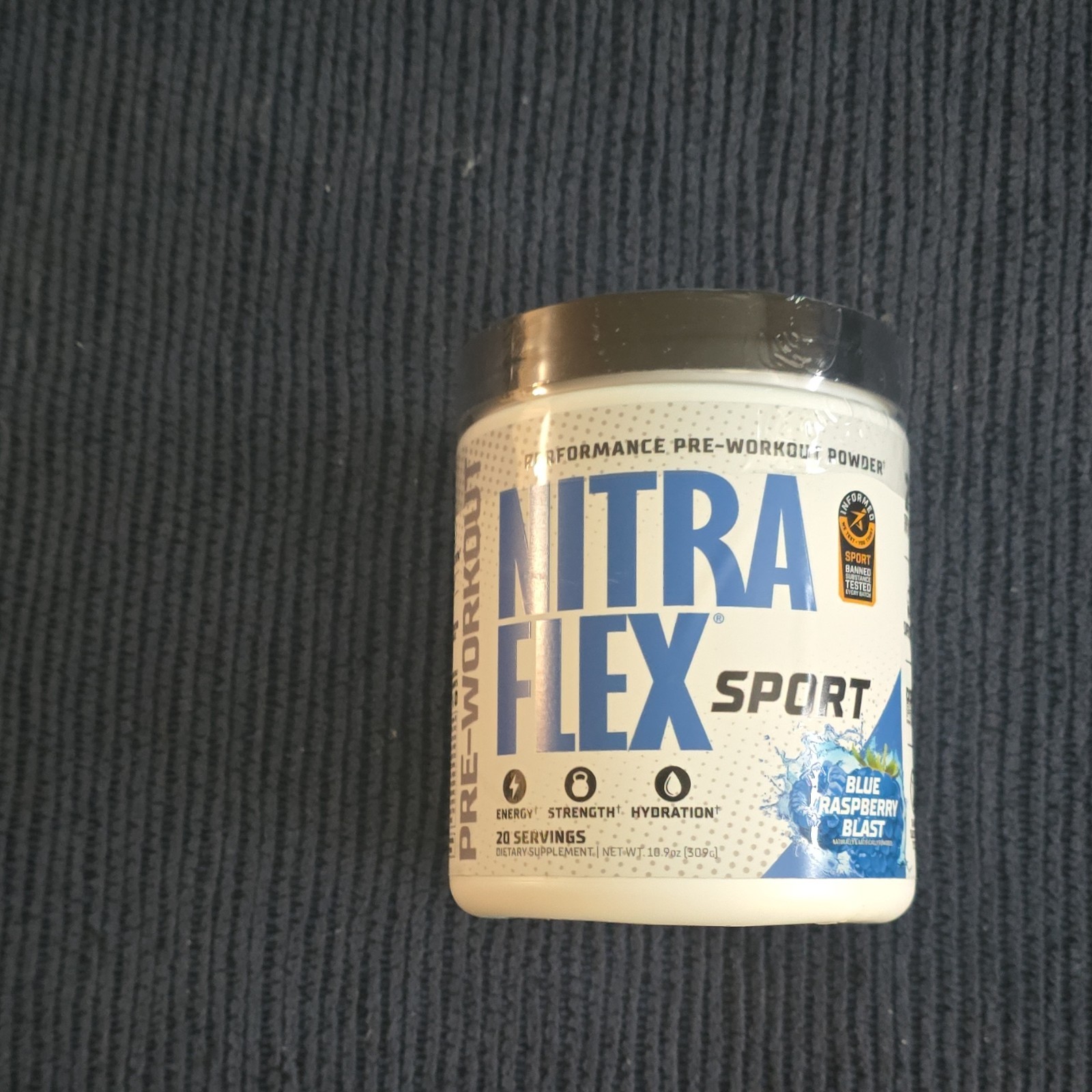 NITRAFLEX Sport Pre-Workout Powder Blue Raspberry Blast 20 Servings Energy