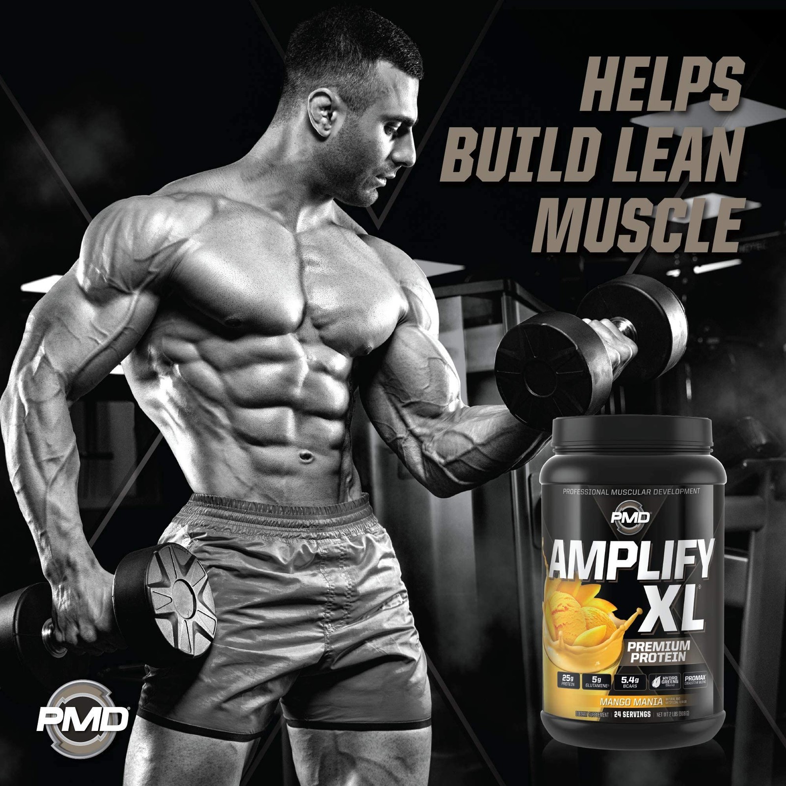 Amplify XL Mango Mania Protein Powder 2lb Muscle Recovery BCAAs Digestive Enz…