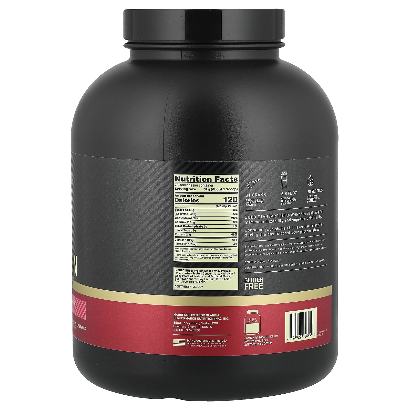 Gold Standard 100% Whey, Delicious Strawberry, 5 lb (2.27 kg)