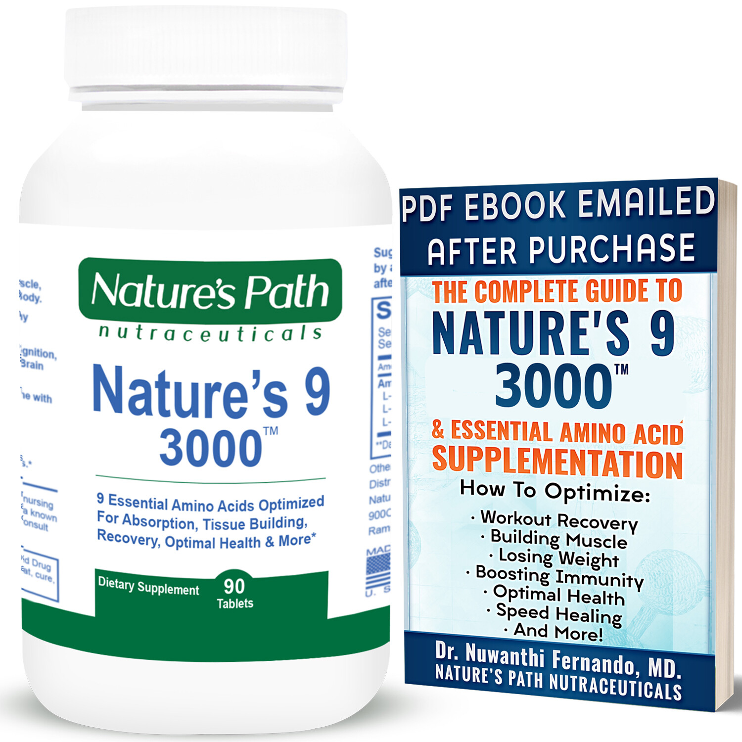 Nature’s 9 3000 Essential Amino Branch Chain Acids EAA 90 Tablets Natural Energy