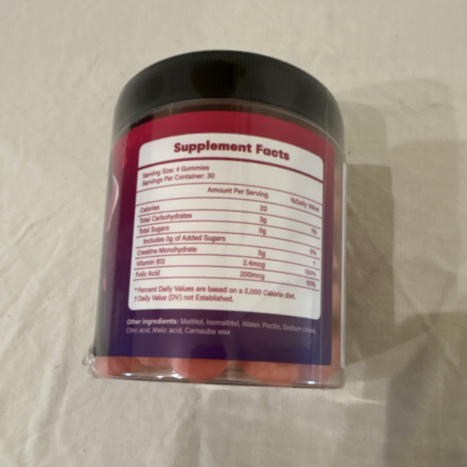 Cndanting Creatine Monohydrate Gummies with Vitamin B12 & Folic Acid 120 Count