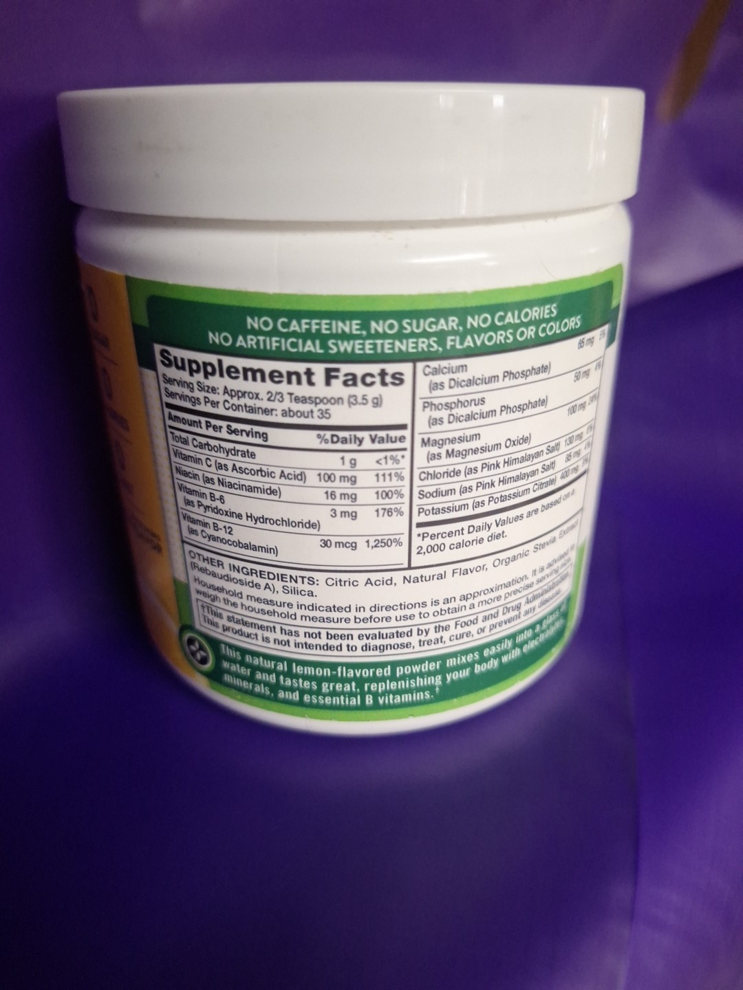 Electrolyte Hydration + B Vitamins Powder Mix Lemon 4.3 oz Exp. 08/2026 M60