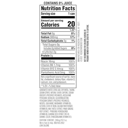 Rockstar Pure Zero 16 Fl Oz (Pack of 12) Tangerine Mango Guava Strawberry