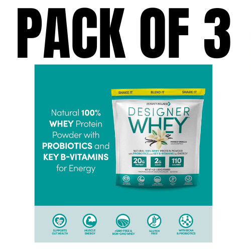 French Vanilla Protein Supplement Powder – 29 Servings, 20g Protein – Pack of 3
