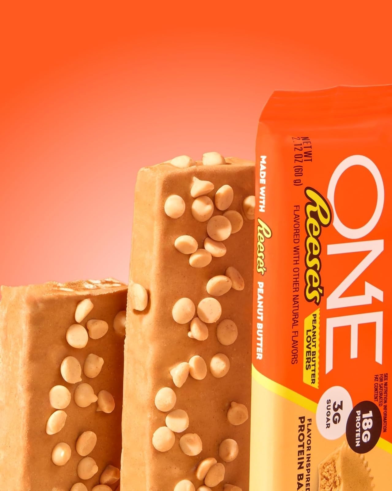ONE Reese’s Peanut Butter Protein Bar, 18g Protein, Gluten Free, 12 ct