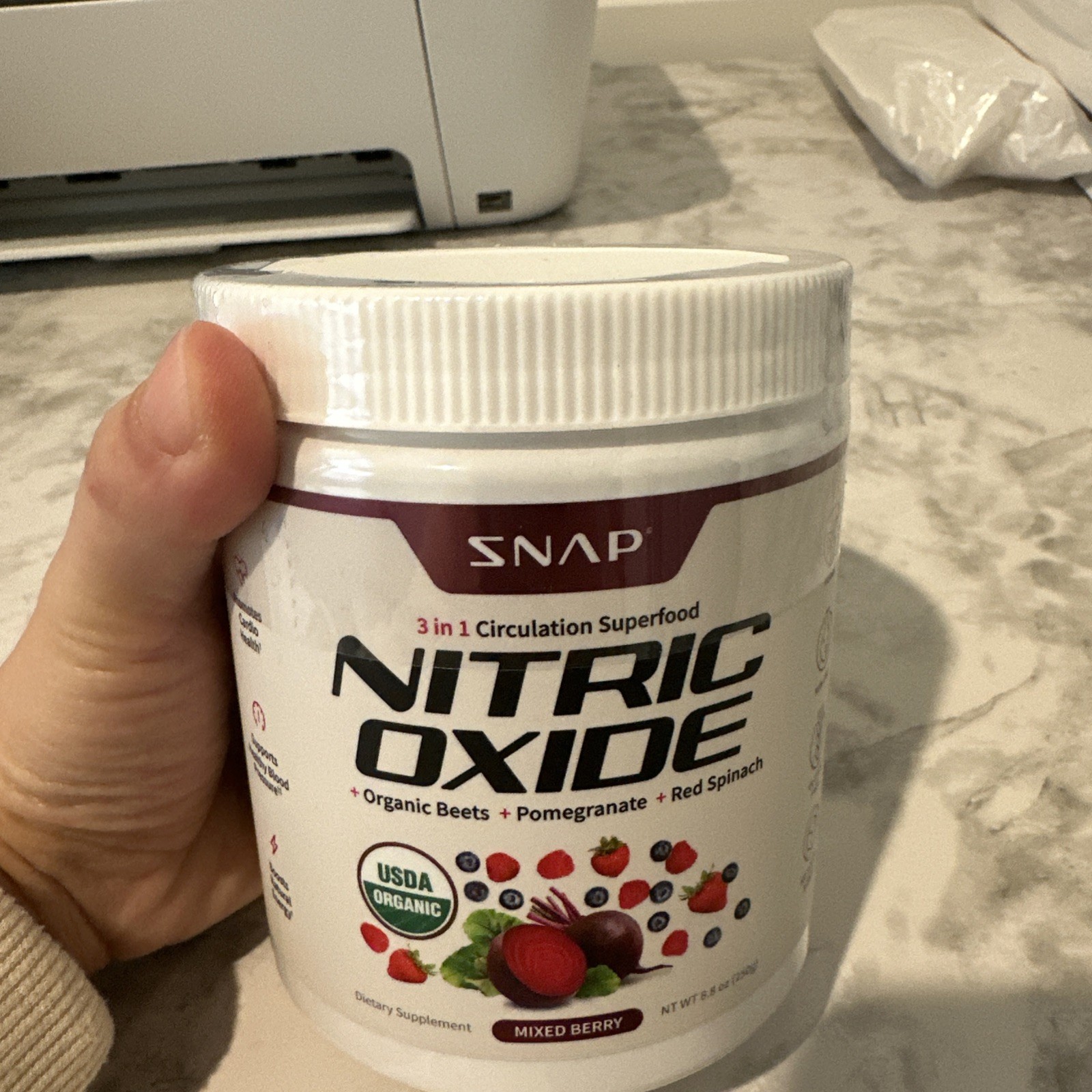 Snap Nitric Oxide 3 in 1 Circulation Superfood Mixed Berry 8.8 Ox