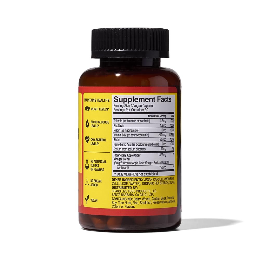 (Pack of 4) Bragg ACV Energy Apple Cider Vinegar Energy Capsules 90 Capsules