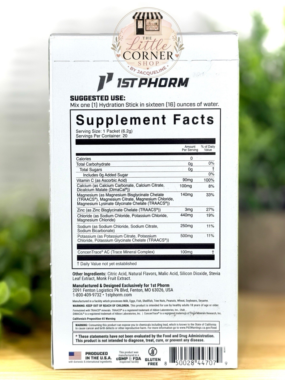 1st Phorm Hydration Sticks Lemonade Electrolyte Drink Mix 20 Pack Box New