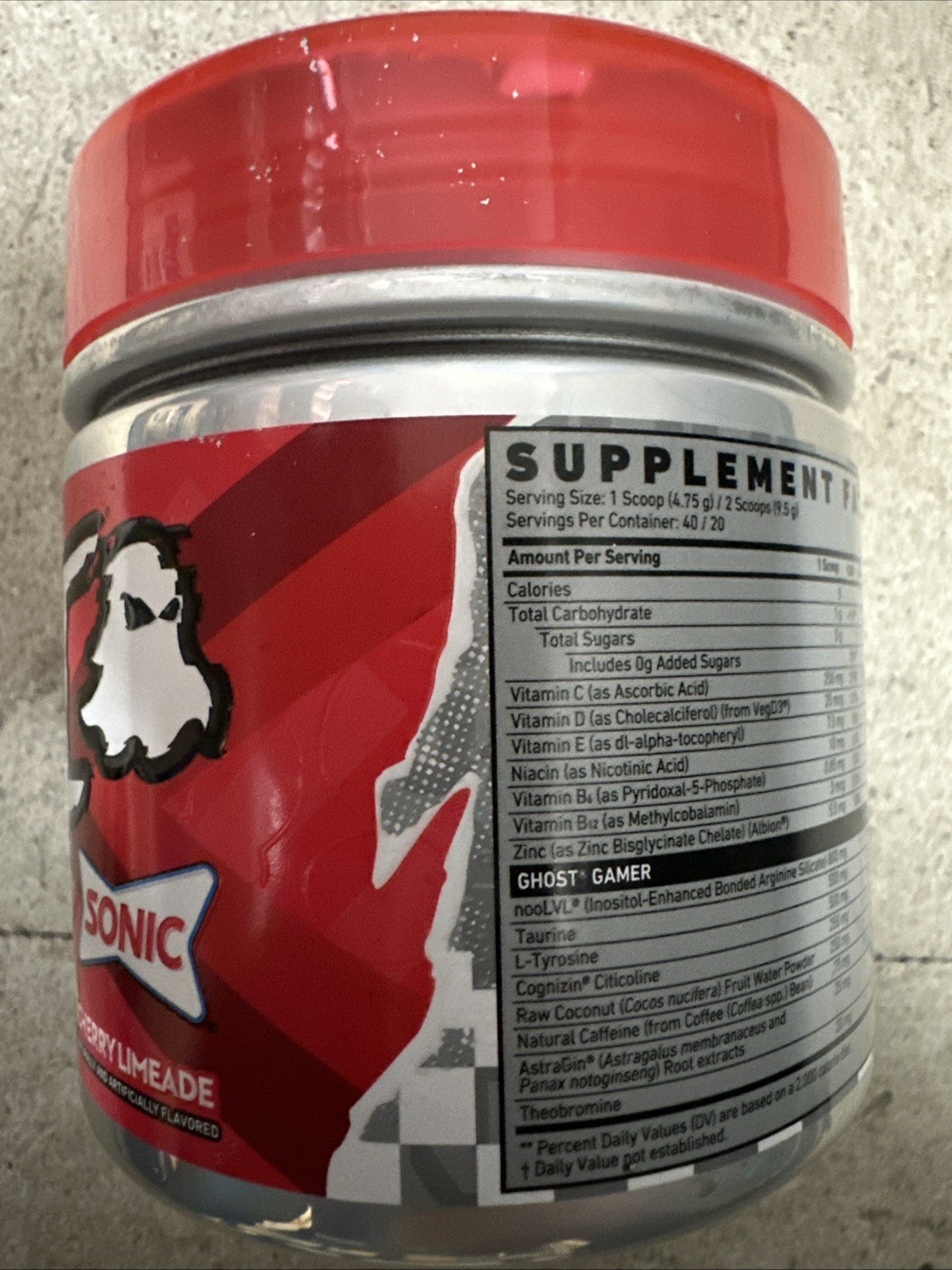 Ghost Gamer Focus & Energy Cherry Limeade 40servings Exp 09/26