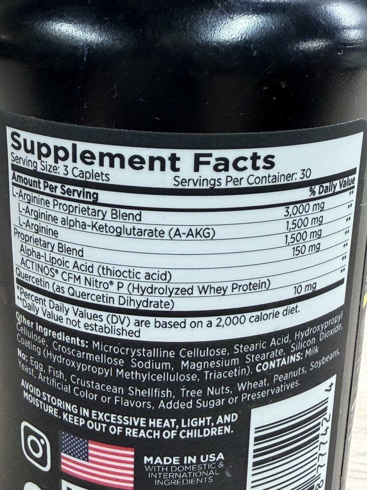 MRI Performance NO2 3,000mg Nitric Oxide Booster L-Arginine AAKG 90 Caplets