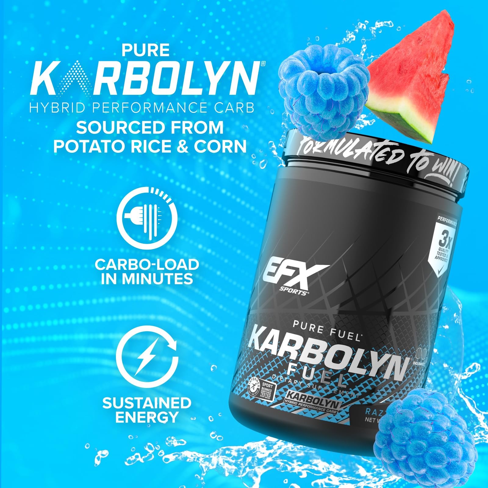 EFX Sports Karbolyn Fuel | FastAbsorbing Carbohydrate Powder | Carb Load, Sus…