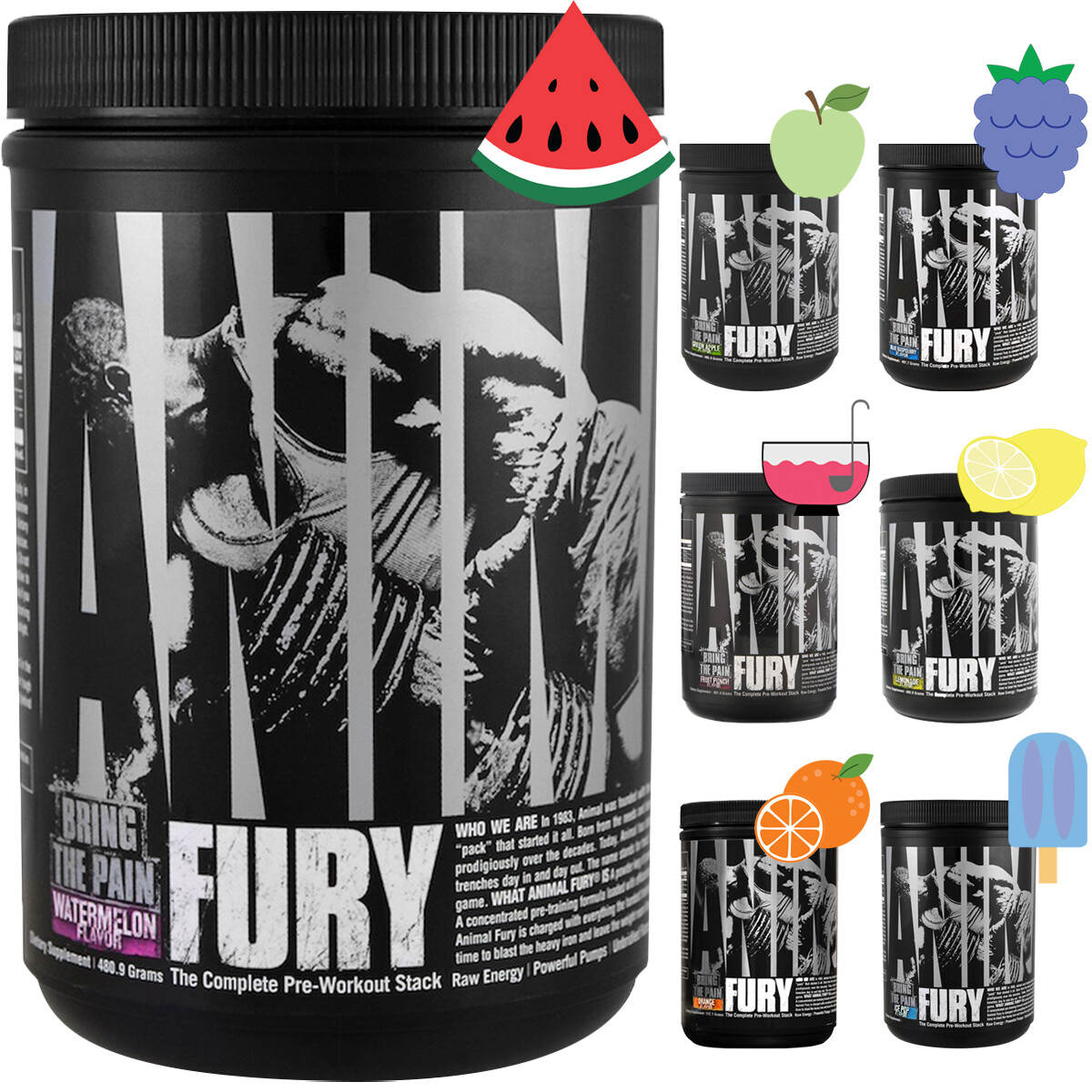 Universal Nutrition Animal Fury Powder, 30 Servings, BCAAs & Energy Supplement